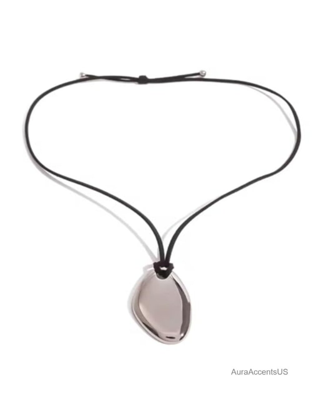 18K Gold Plated Stainless Steel Wishbone Pendant Necklace Adjustable Cord